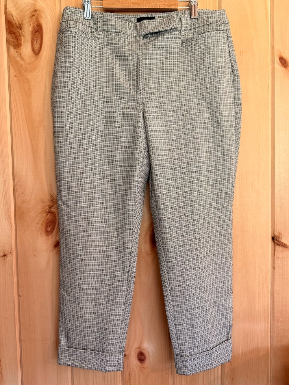 White House Black Market The Slim Crop Plaid Ankle Pants Cuffed Size 10